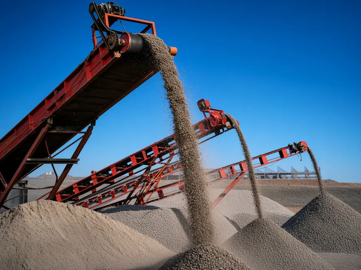 Conveyors feeding stockpiles