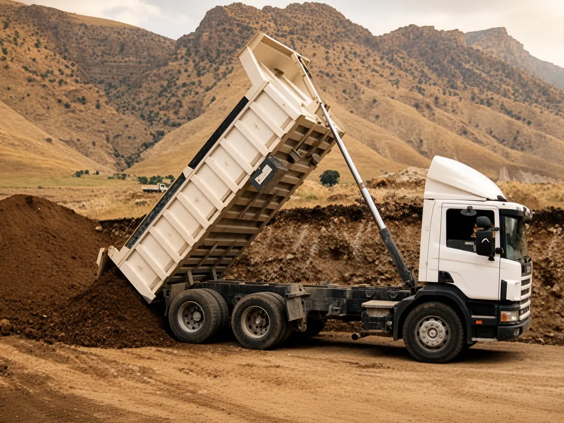 Dump truck tipping fill